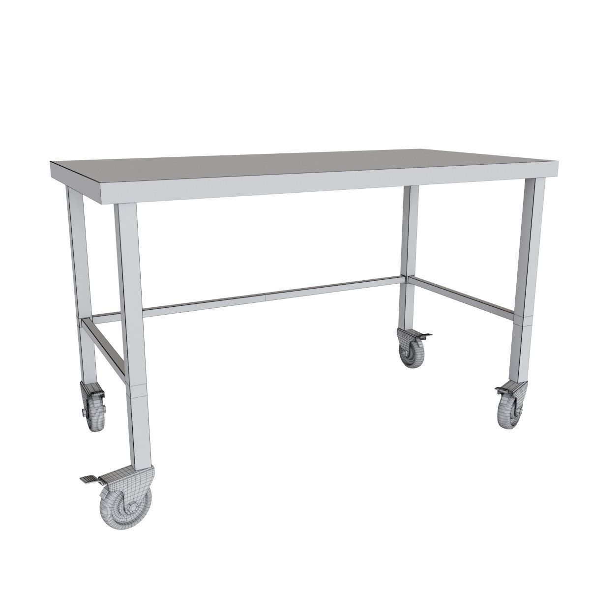  Novo metal industrial work table with wheels  3D model_2