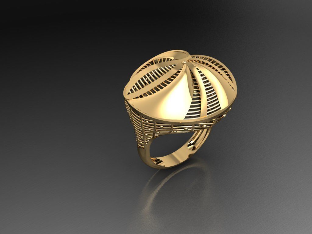 P82- Diamond ring 3D print model_3