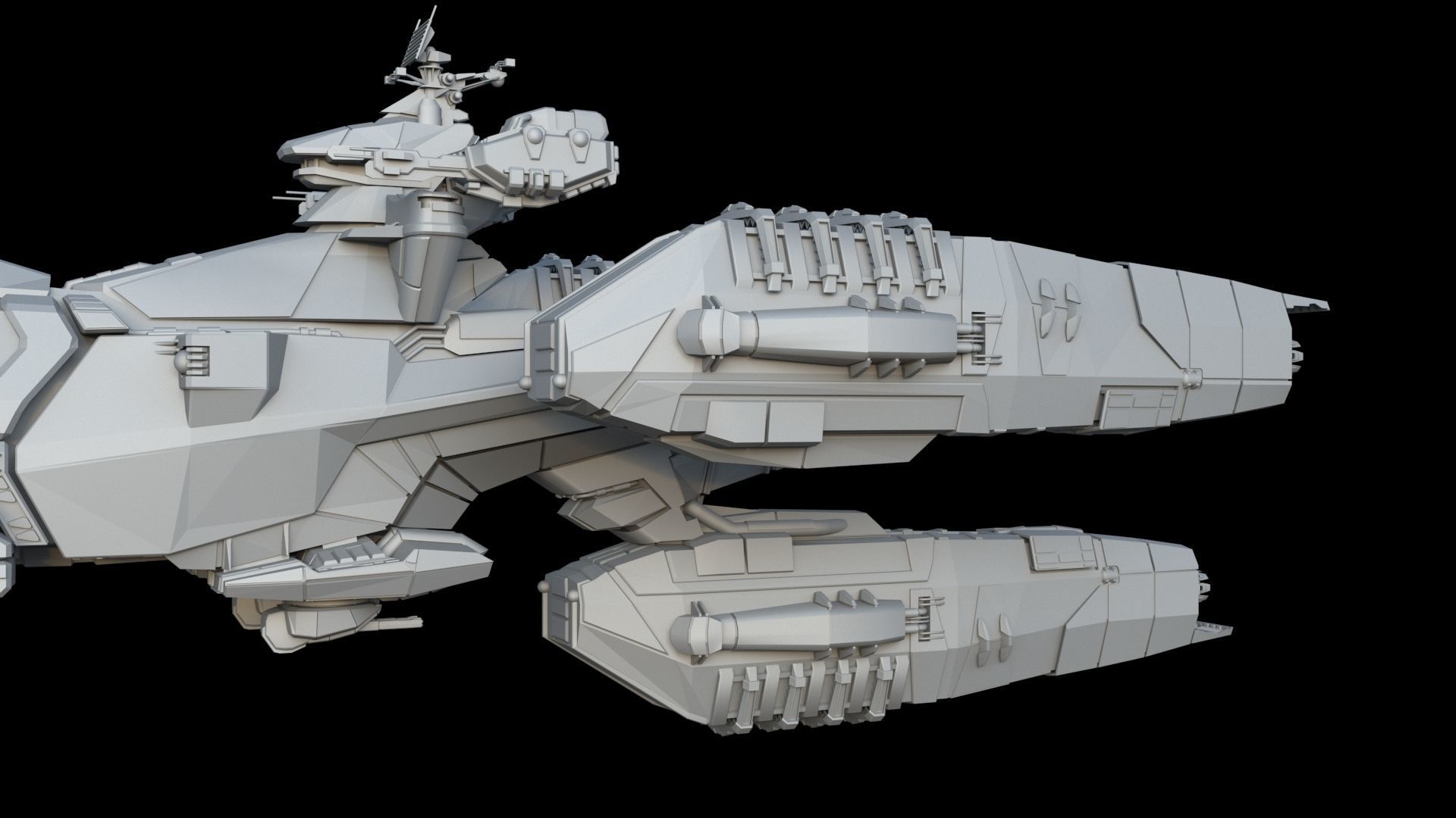 Space Battle Cruiser 3D model_15