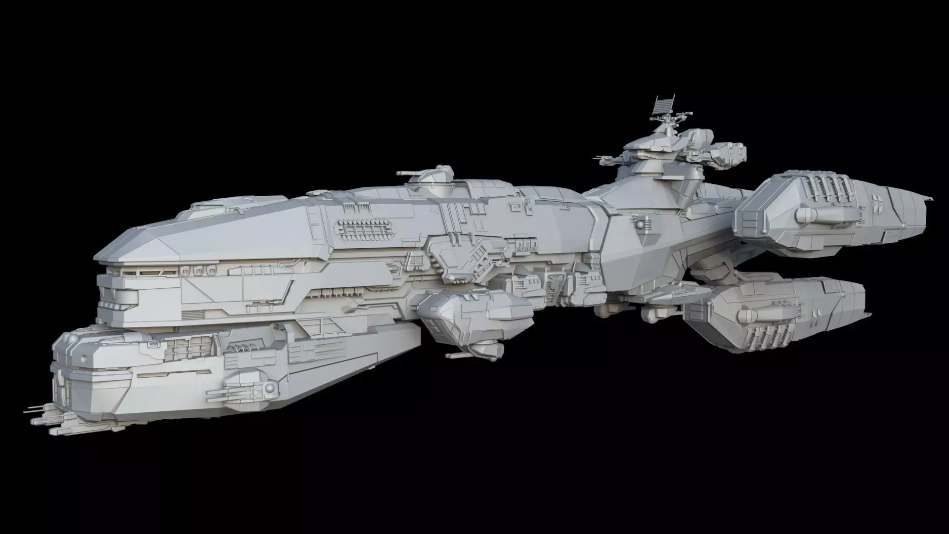 Space Battle Cruiser 3D model_0