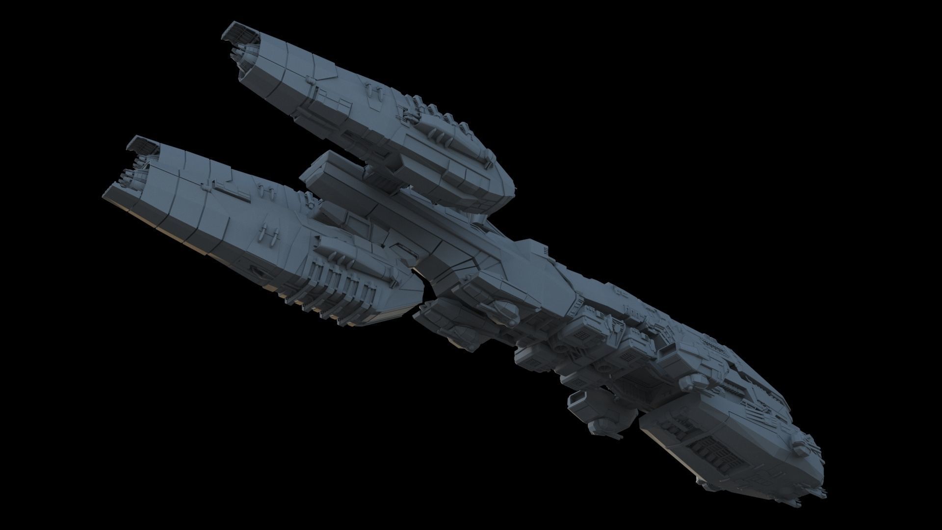 Space Battle Cruiser 3D model_10