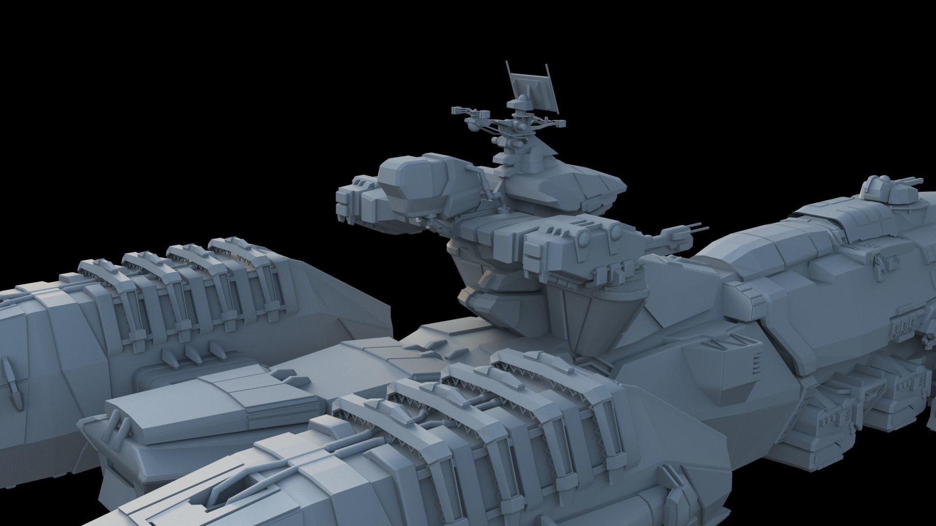 Space Battle Cruiser 3D model_12
