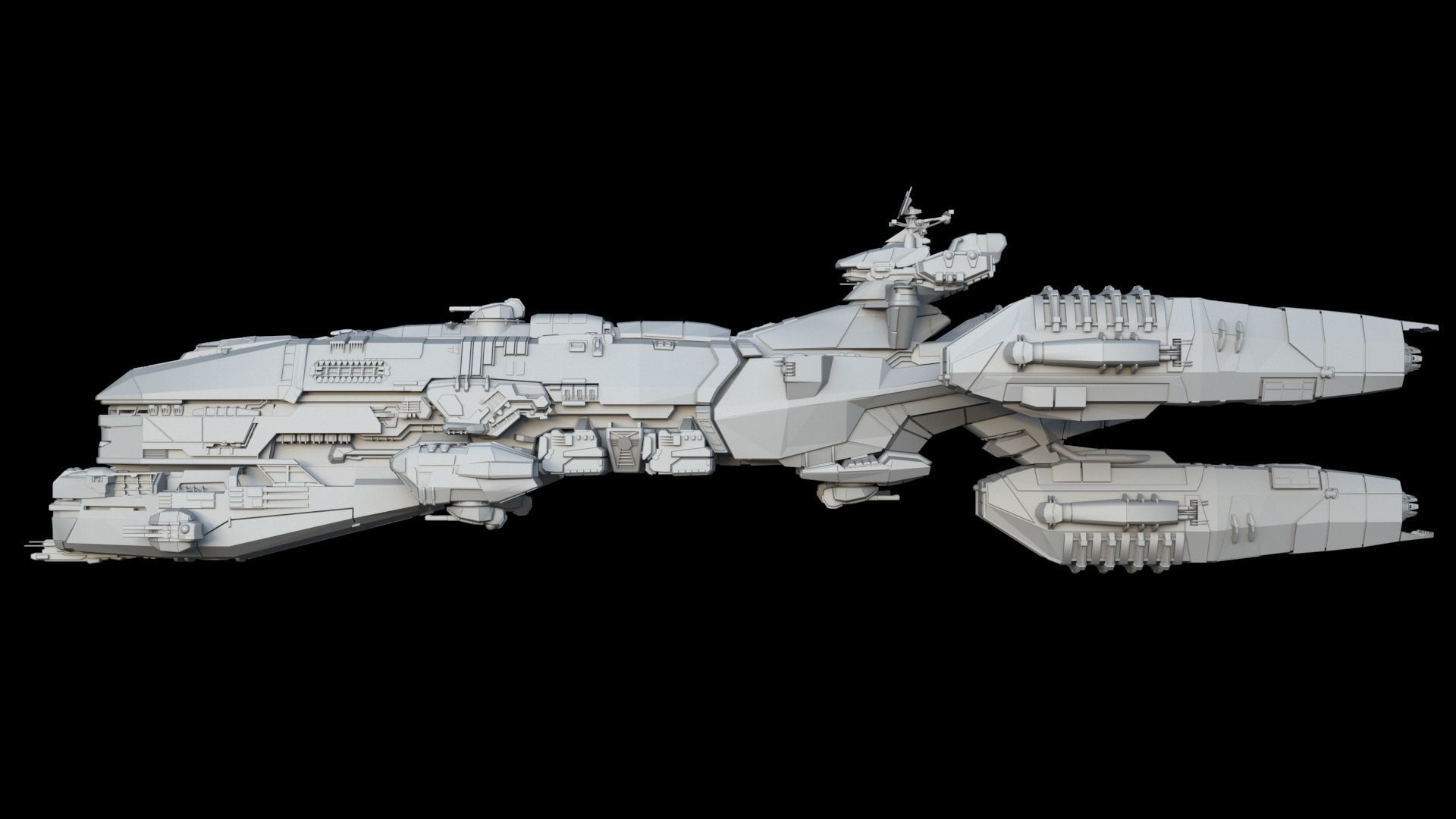 Space Battle Cruiser 3D model_1