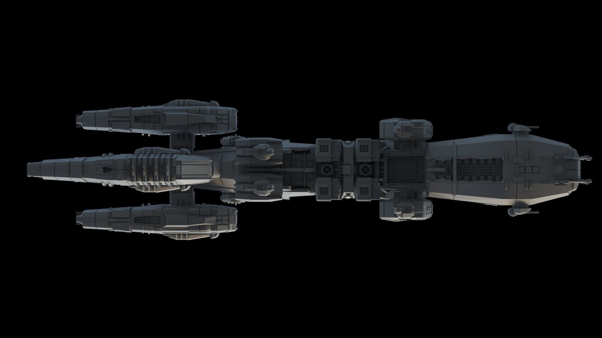 Space Battle Cruiser 3D model_6