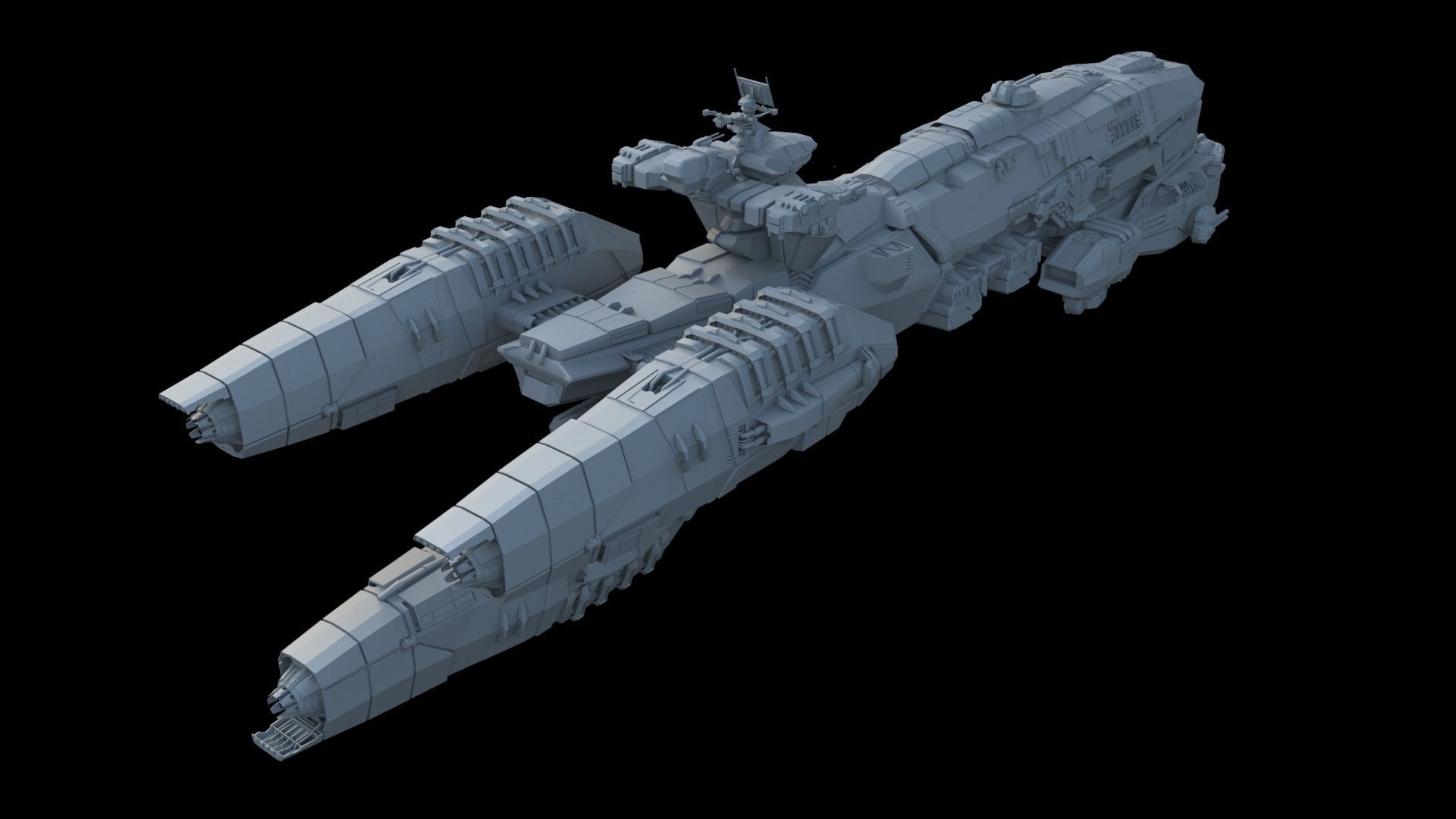 Space Battle Cruiser 3D model_9