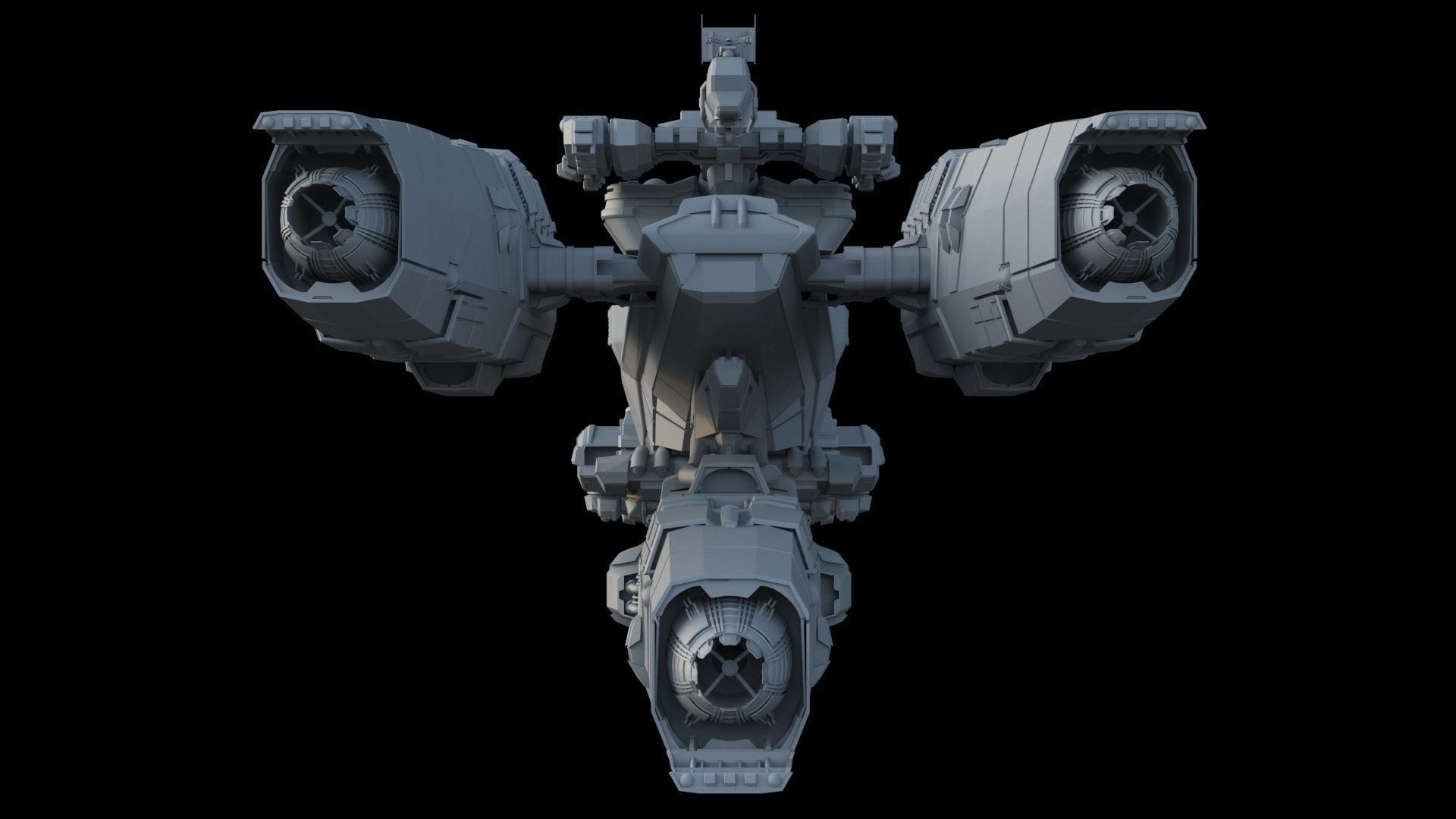 Space Battle Cruiser 3D model_4
