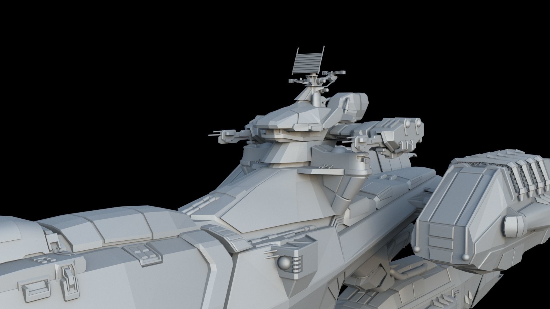 Space Battle Cruiser 3D model_11