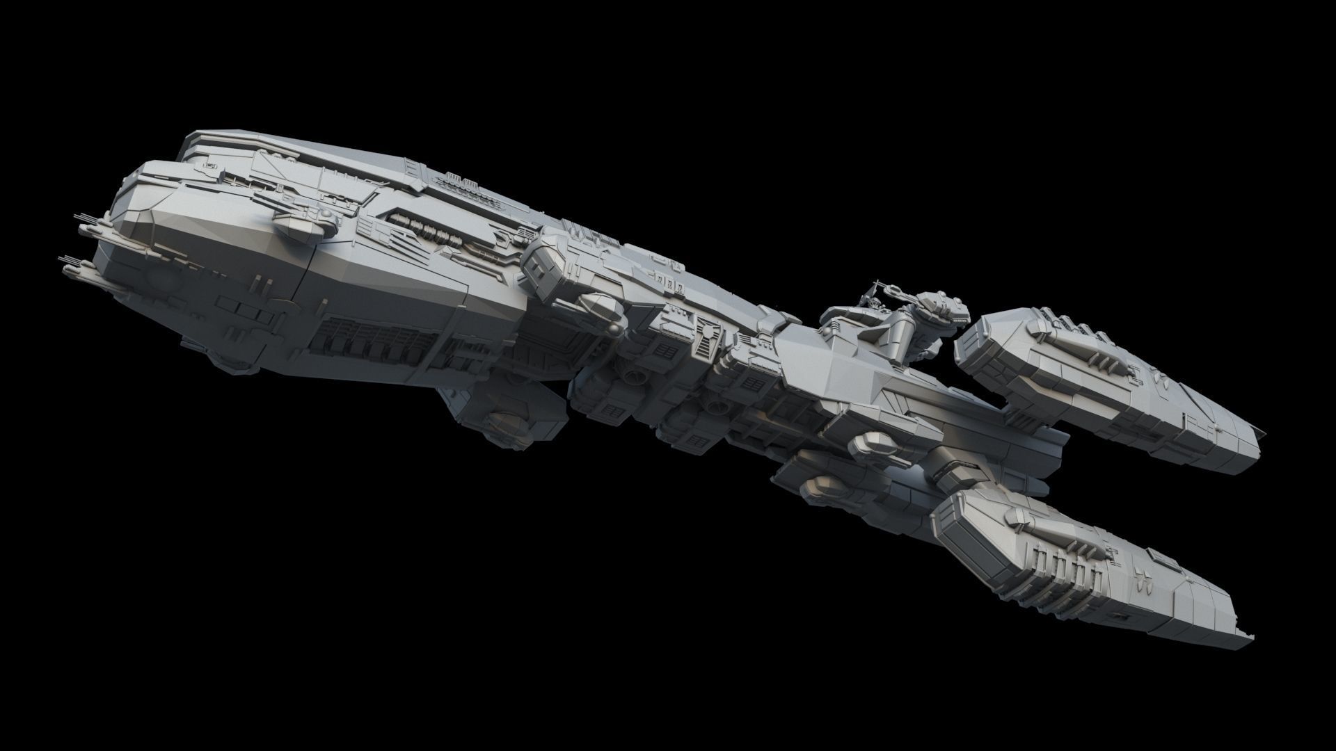 Space Battle Cruiser 3D model_8