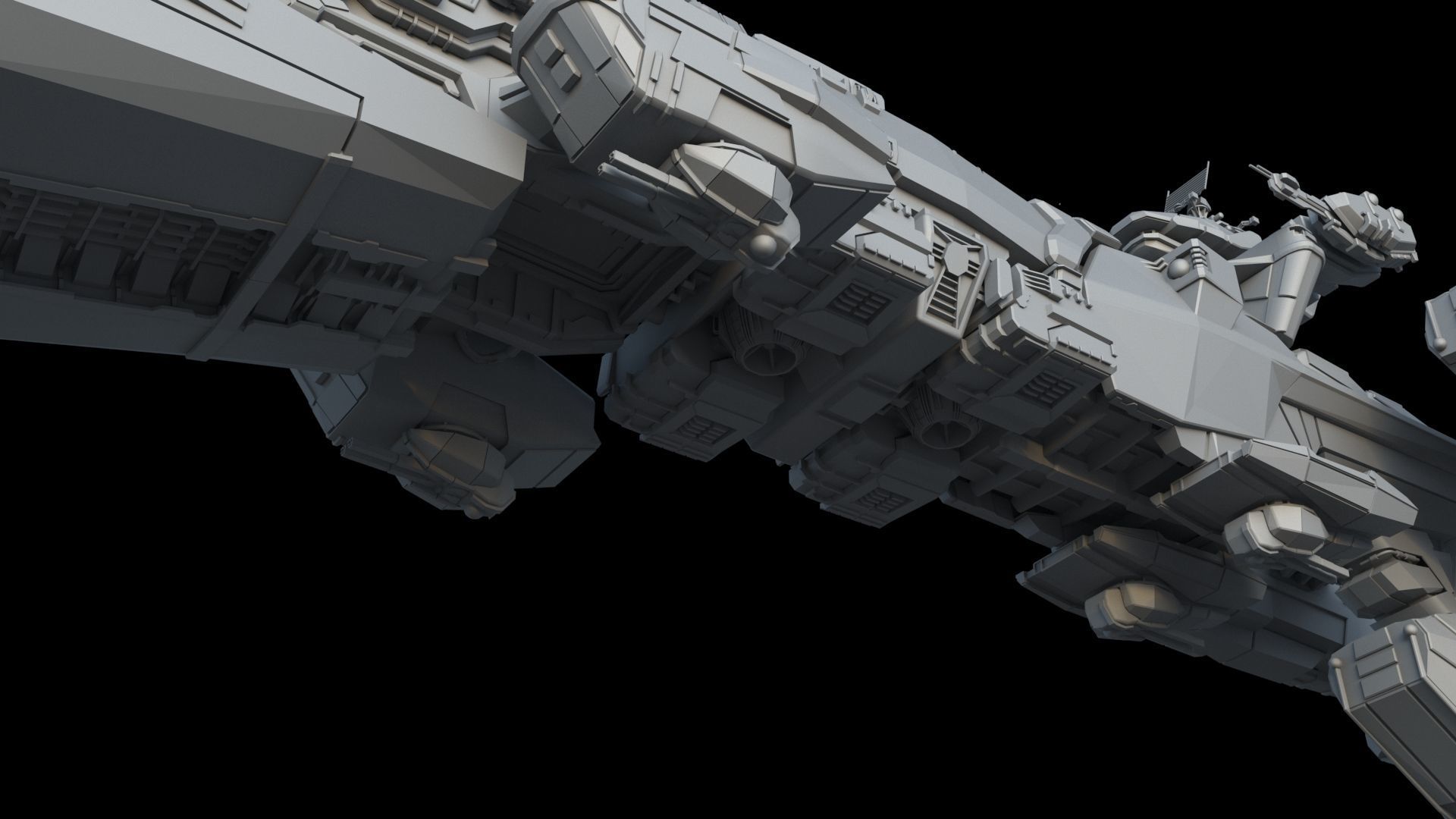 Space Battle Cruiser 3D model_17