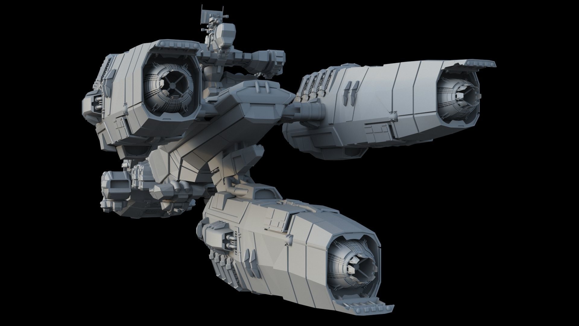 Space Battle Cruiser 3D model_16