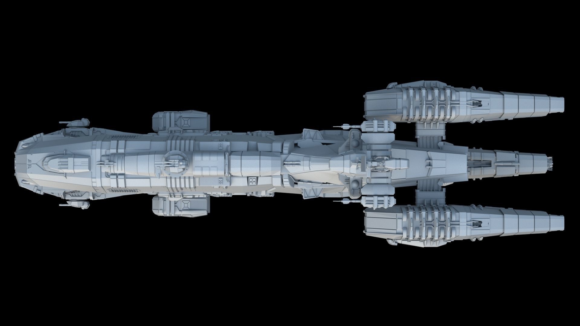Space Battle Cruiser 3D model_5