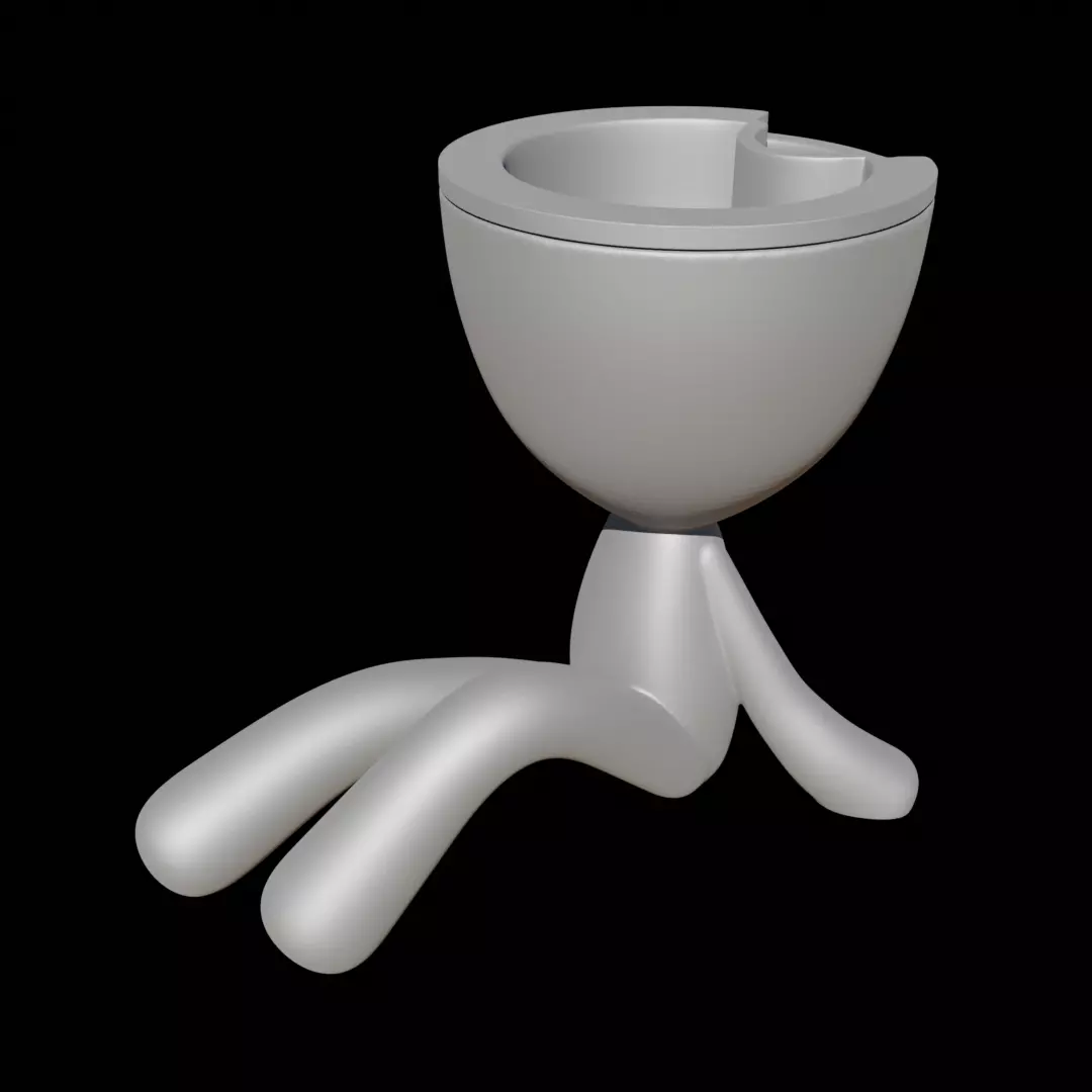 Self-watering Succulent Planter seated 3D print model_0