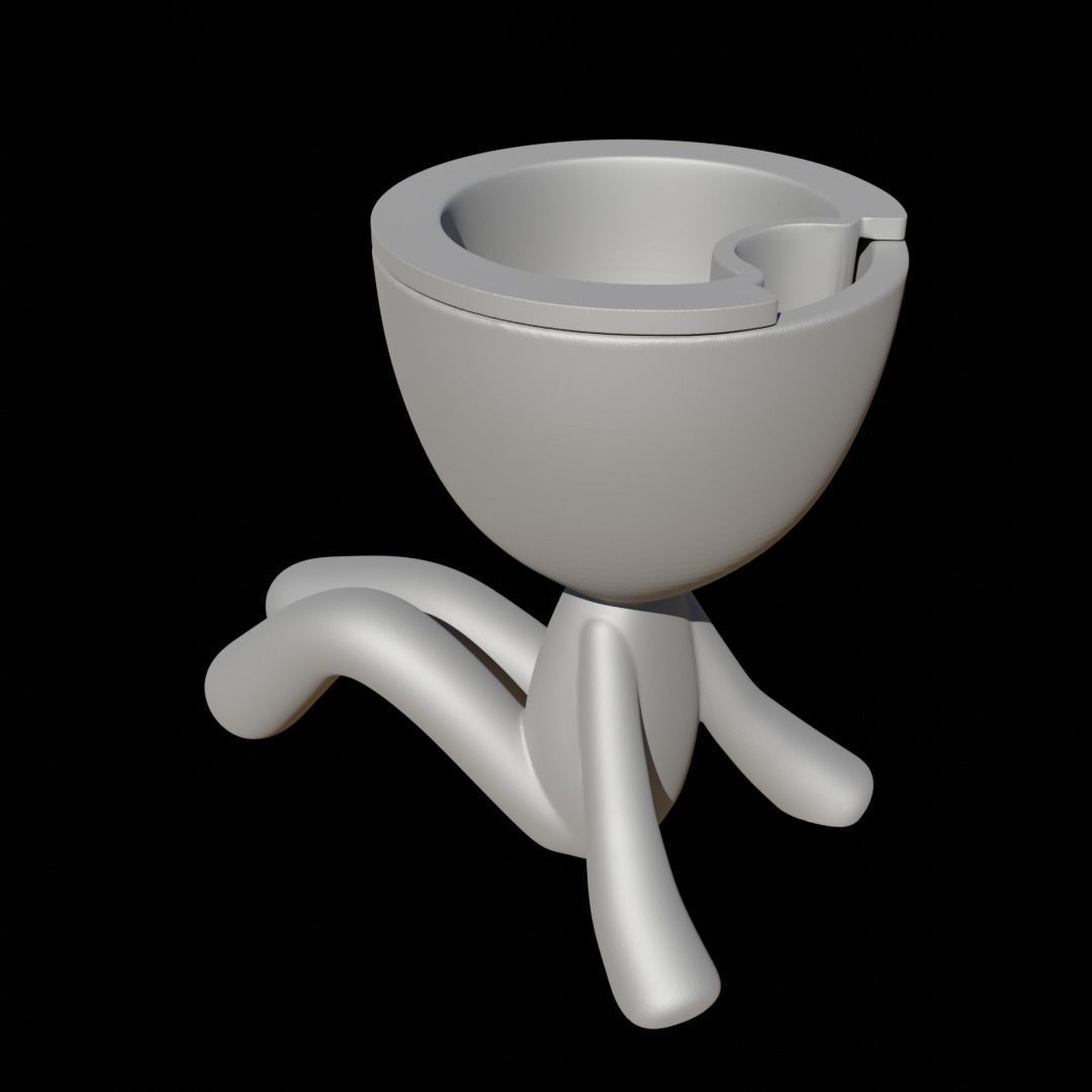 Self-watering Succulent Planter seated 3D print model_4