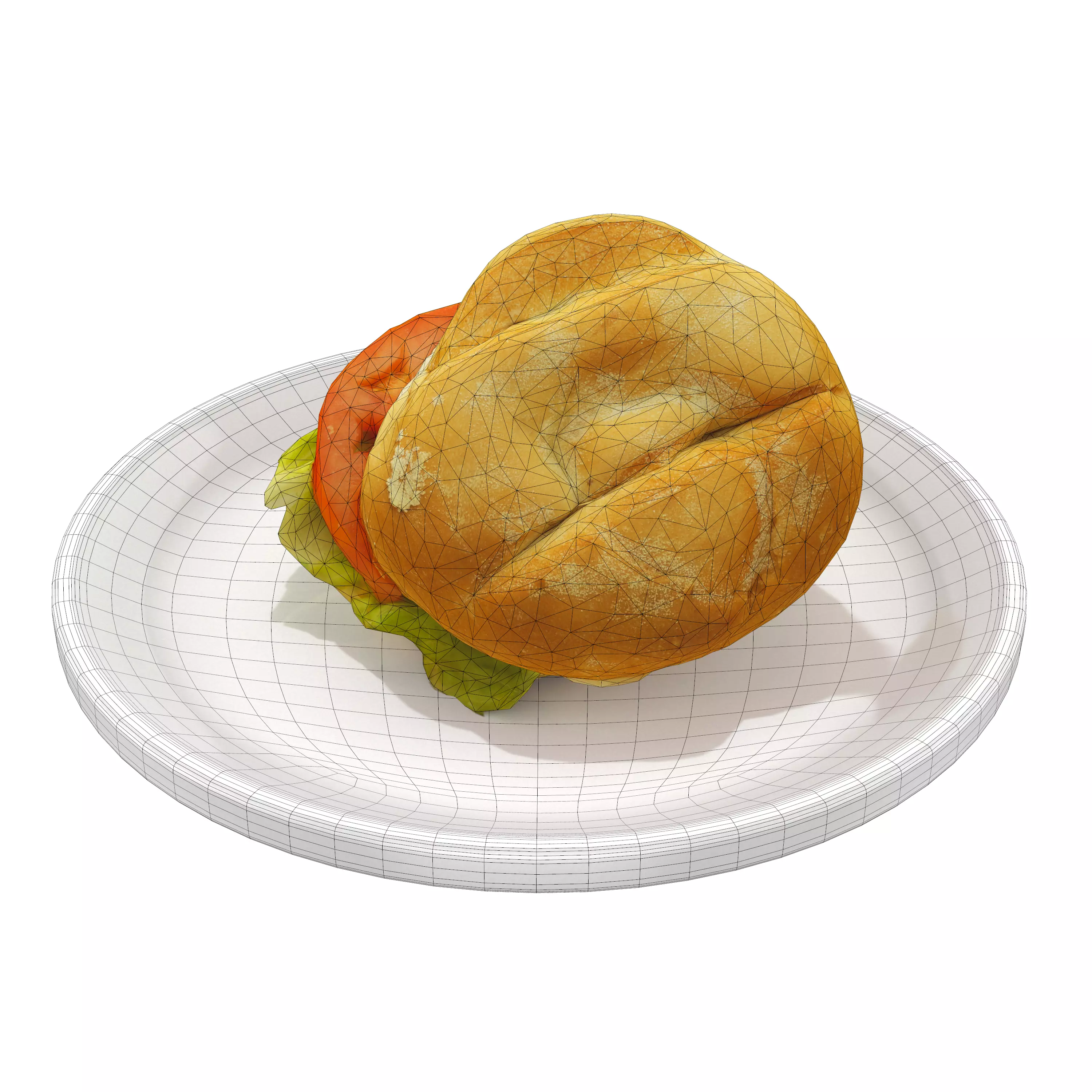 Burger1 Low-poly 3D model burger Low-poly 3D model_0