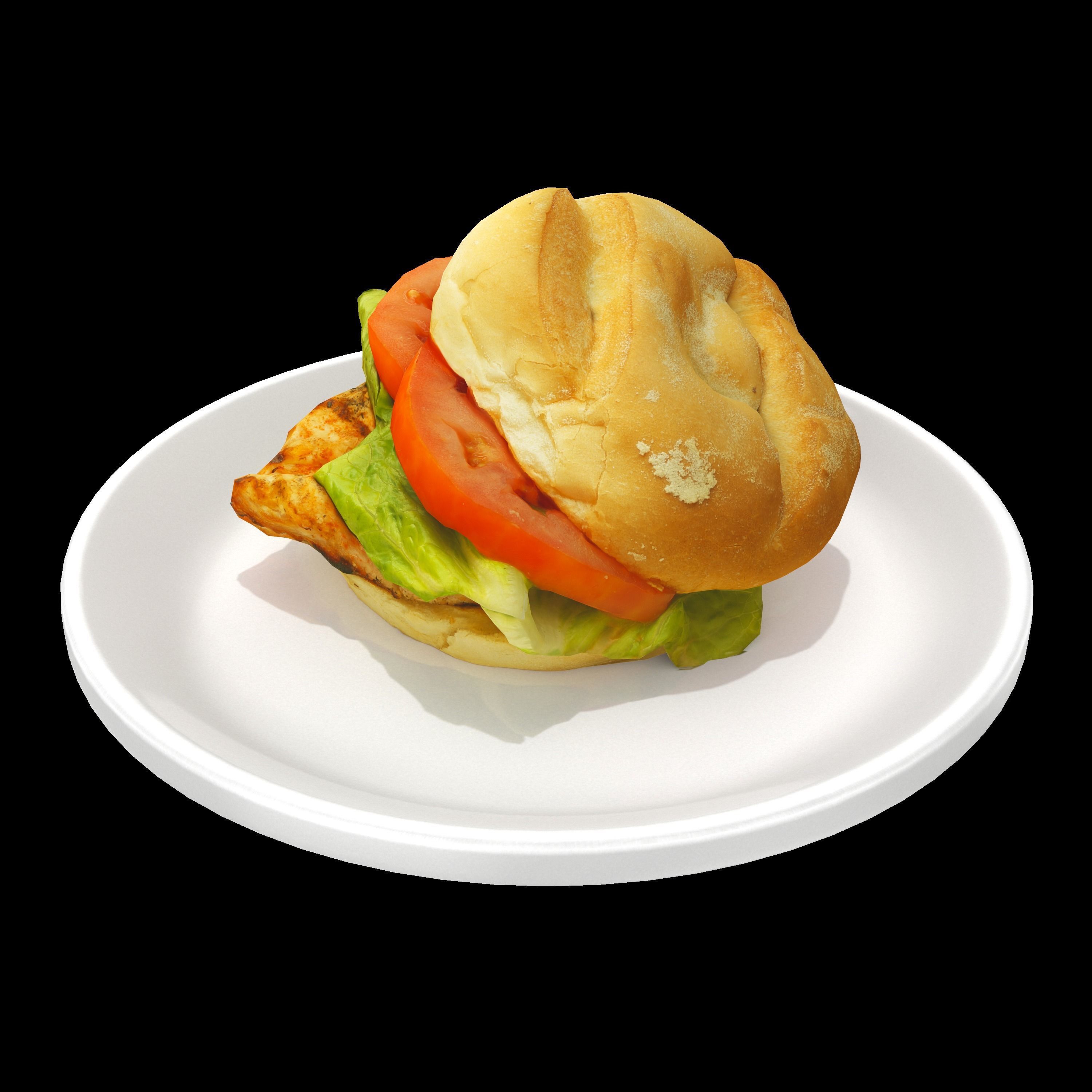 Burger1 Low-poly 3D model burger Low-poly 3D model_7