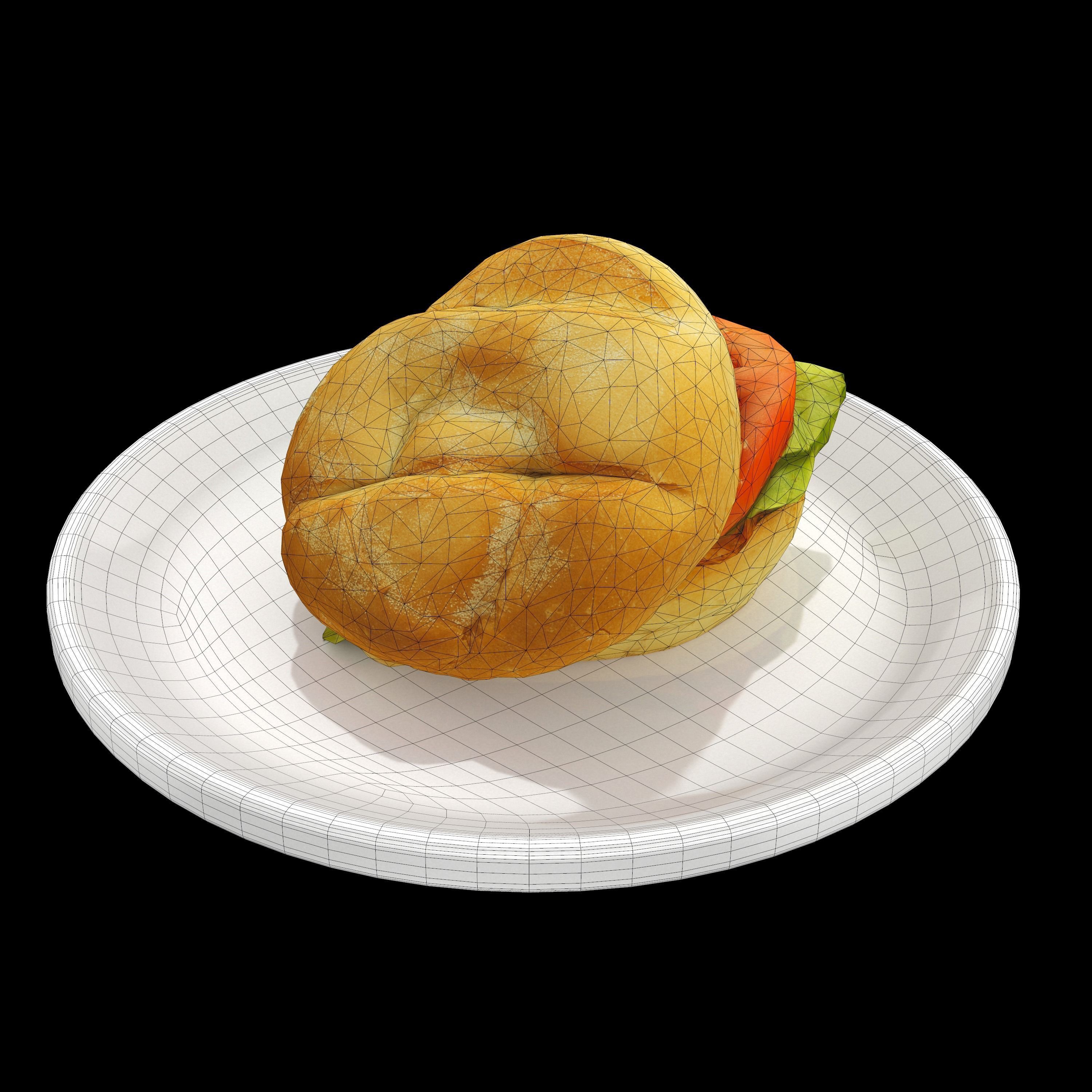 Burger1 Low-poly 3D model burger Low-poly 3D model_5