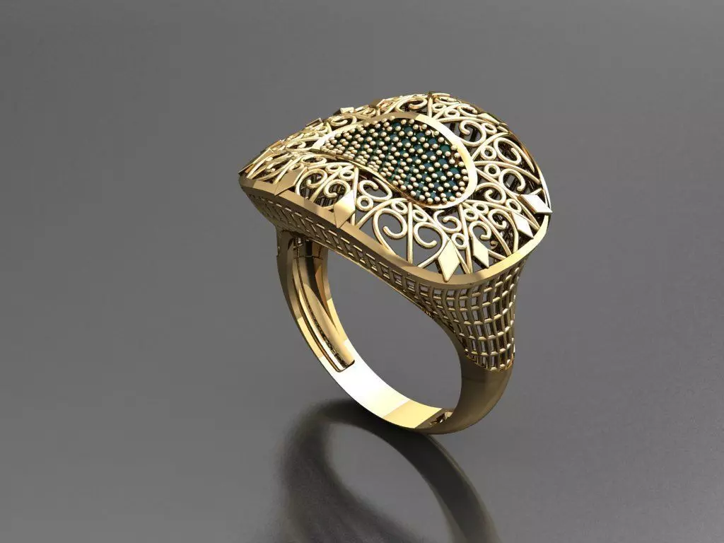 P85- Diamond ring 3D print model_0