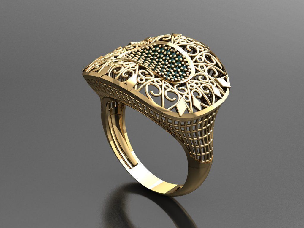 P85- Diamond ring 3D print model_2