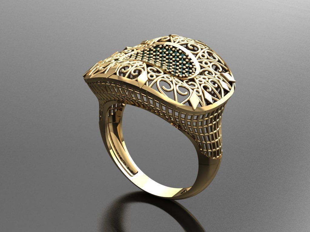 P85- Diamond ring 3D print model_4