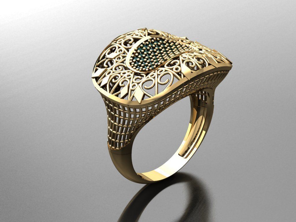P85- Diamond ring 3D print model_3