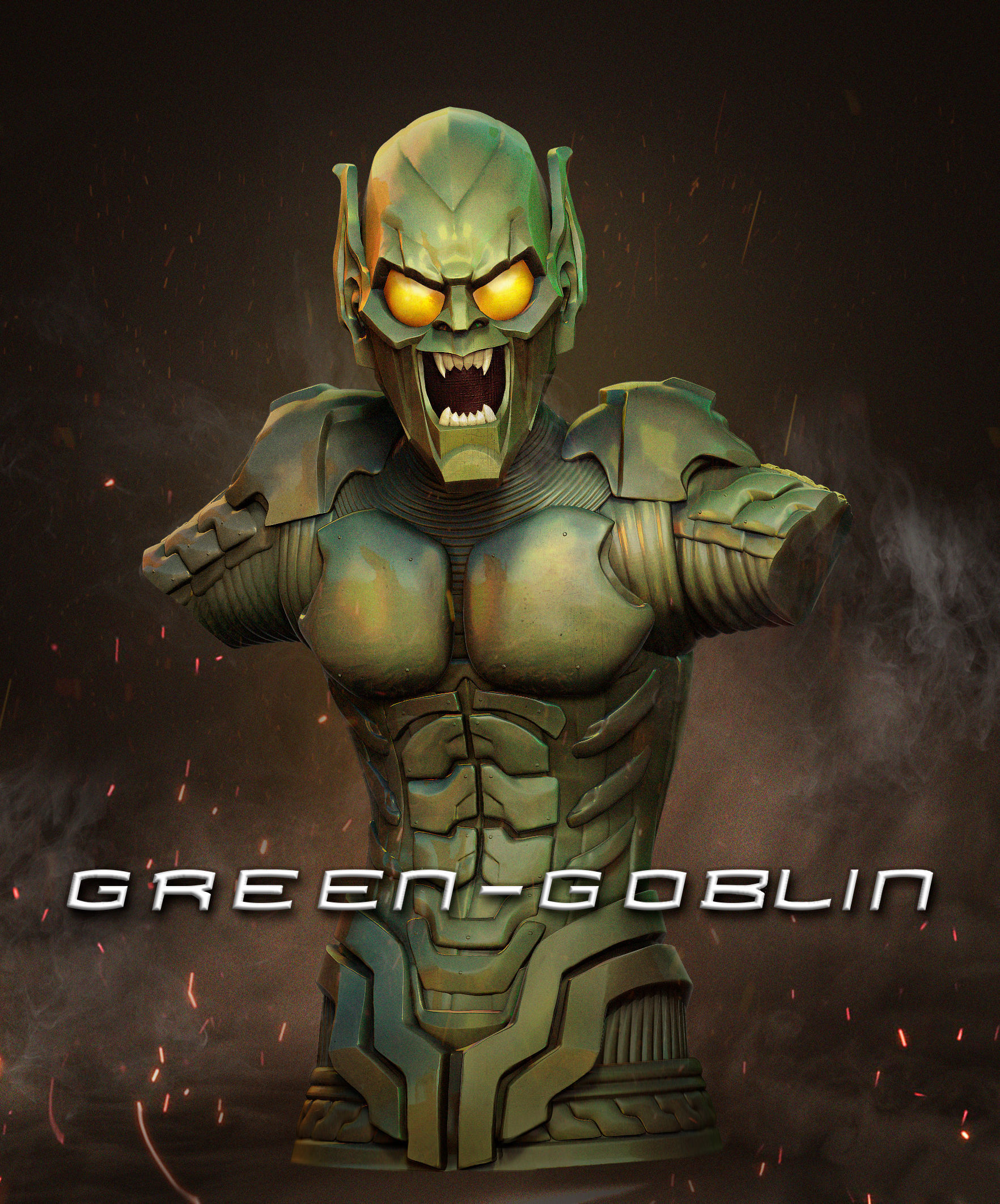 Green Goblin 3D print model hero CGTrader