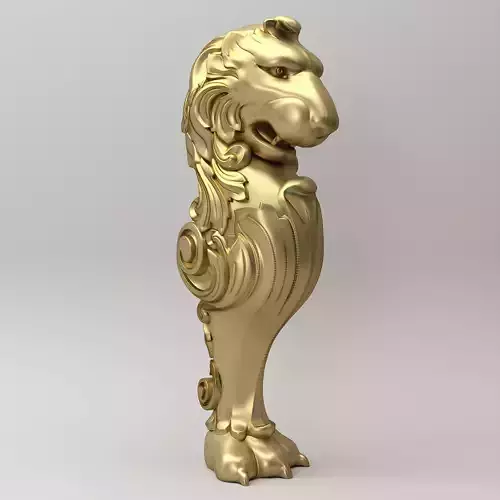 Lion Carved Balustrade 3D model