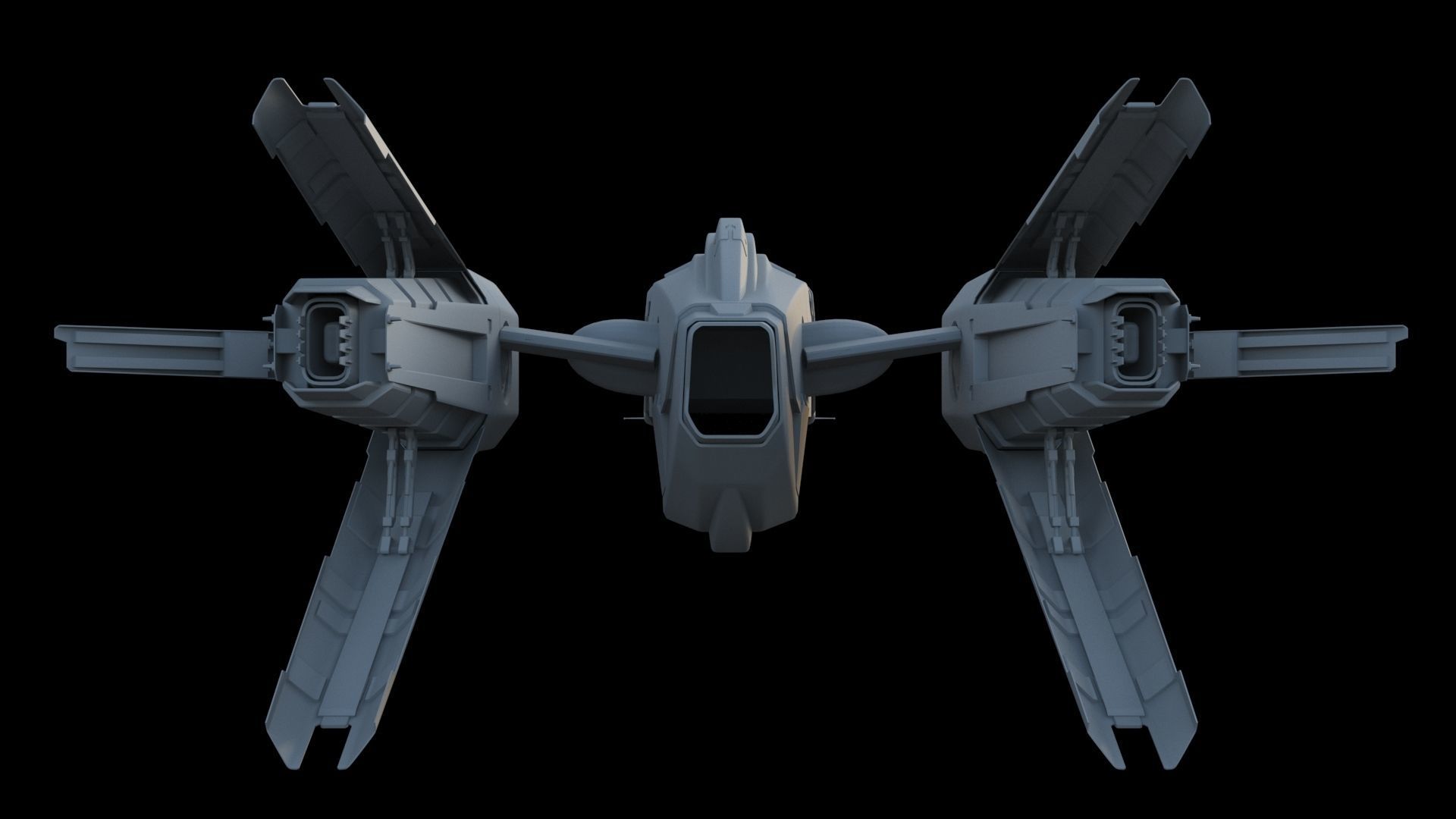 Sci Fi Space Frigate 3D model_6