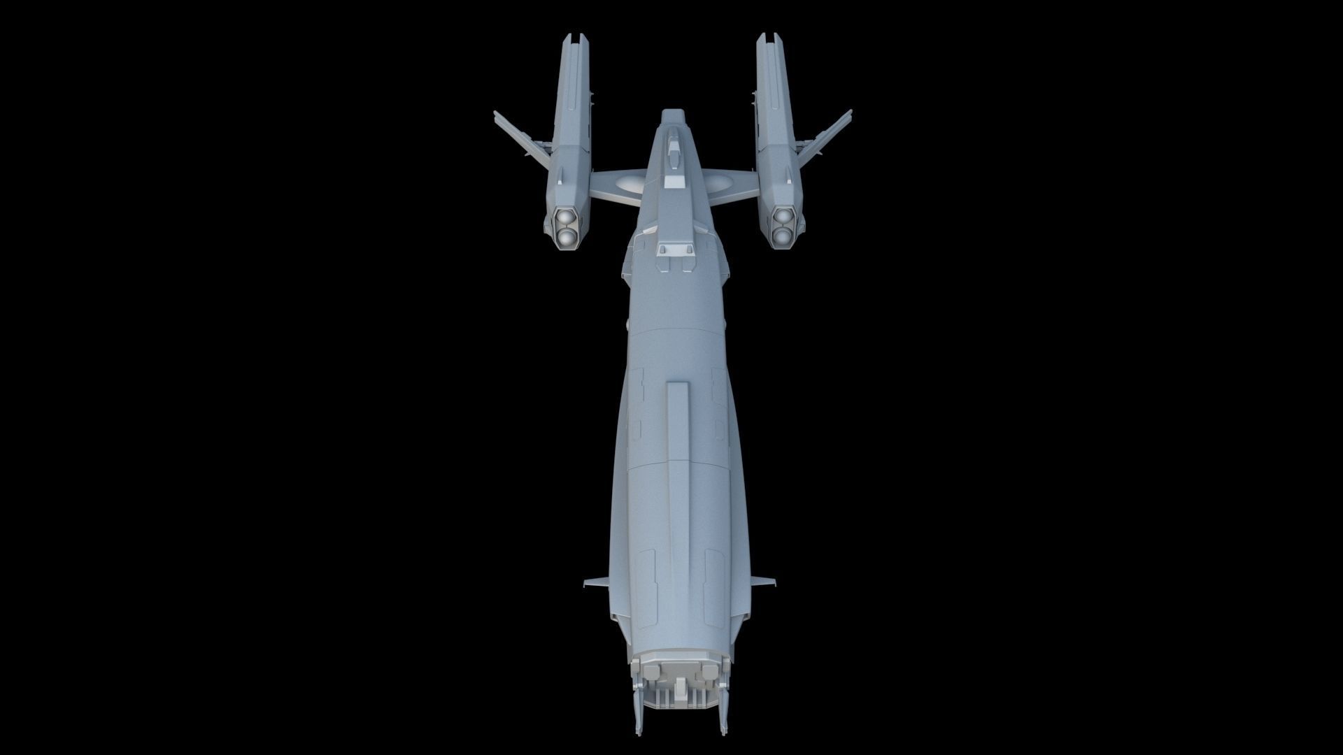 Sci Fi Space Frigate 3D model_13