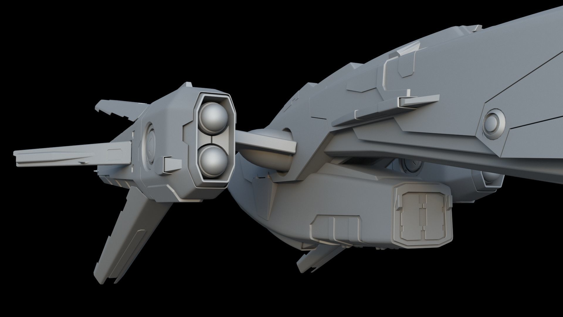 Sci Fi Space Frigate 3D model_16