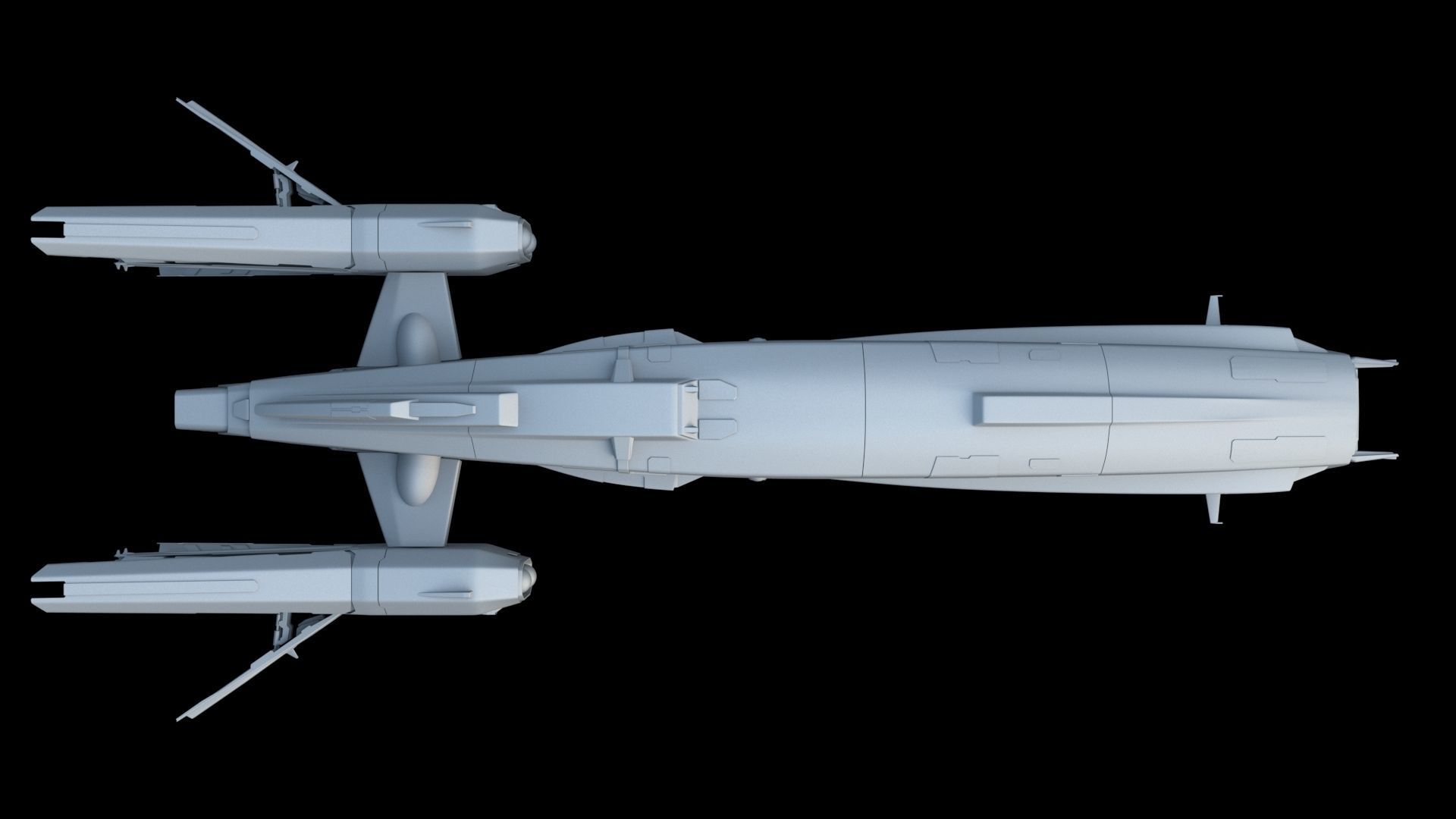 Sci Fi Space Frigate 3D model_3