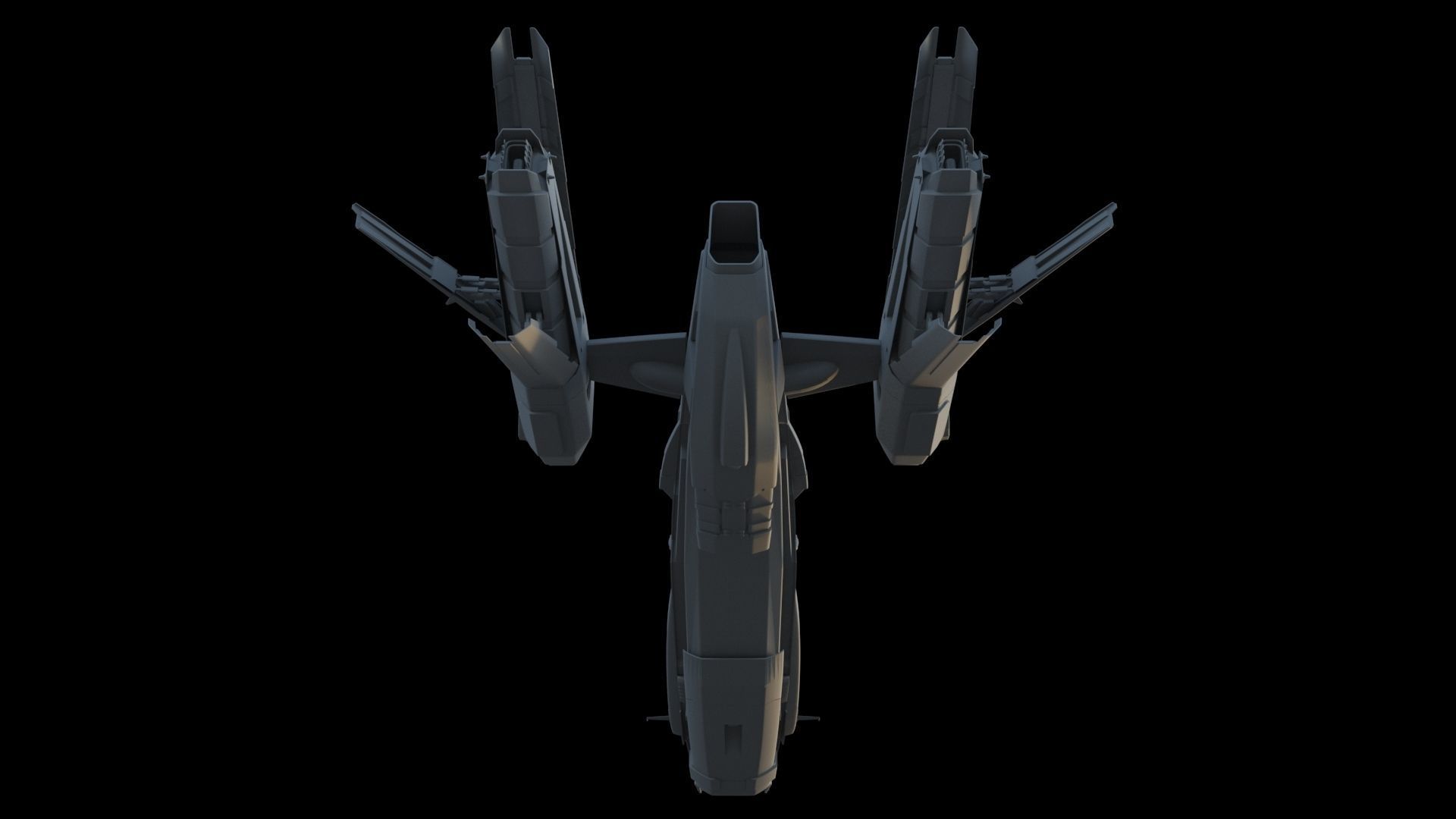 Sci Fi Space Frigate 3D model_11