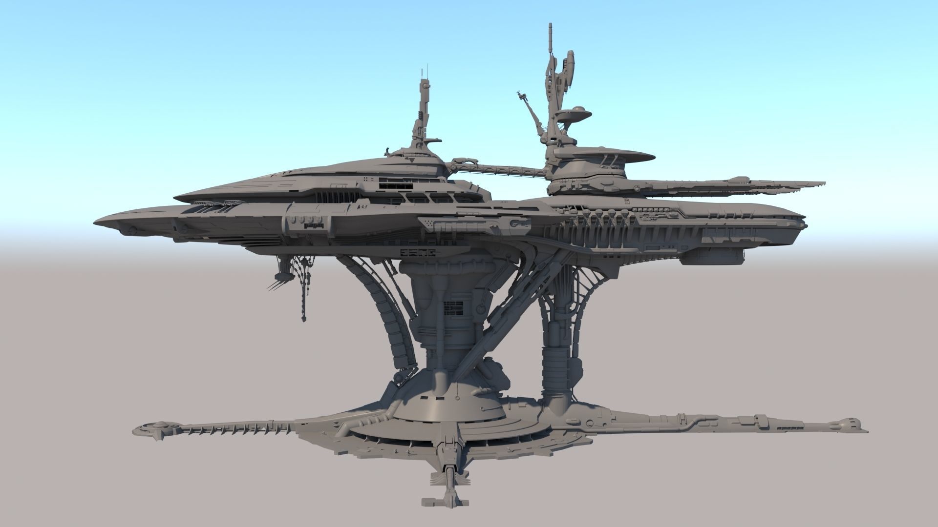 Futuristic structure 3D model_1