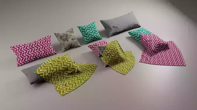 Realistic Pillow and Fabric Pack 3D model