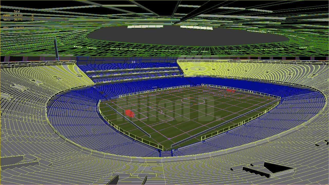 3d model football stadium Low-poly 3D model_32