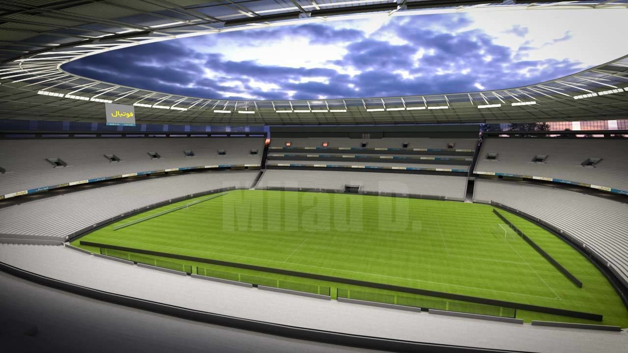 3d model football stadium Low-poly 3D model_6