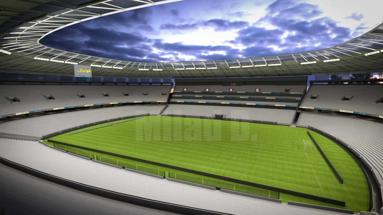 3d model football stadium Low-poly 3D model_4