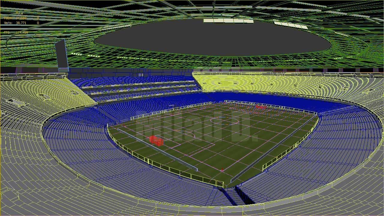 3d model football stadium Low-poly 3D model_33