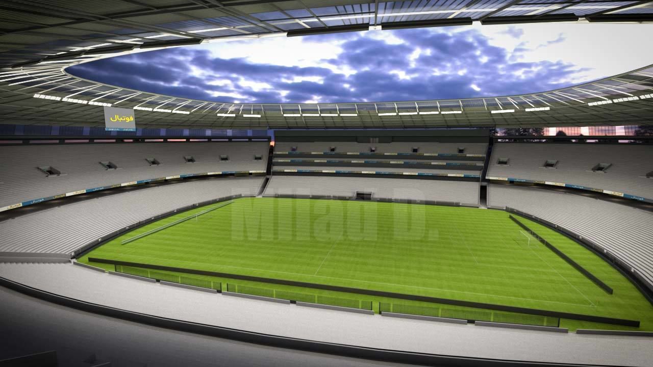 3d model football stadium Low-poly 3D model_7