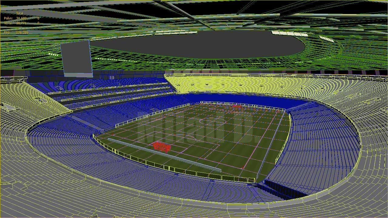 3d model football stadium Low-poly 3D model_34
