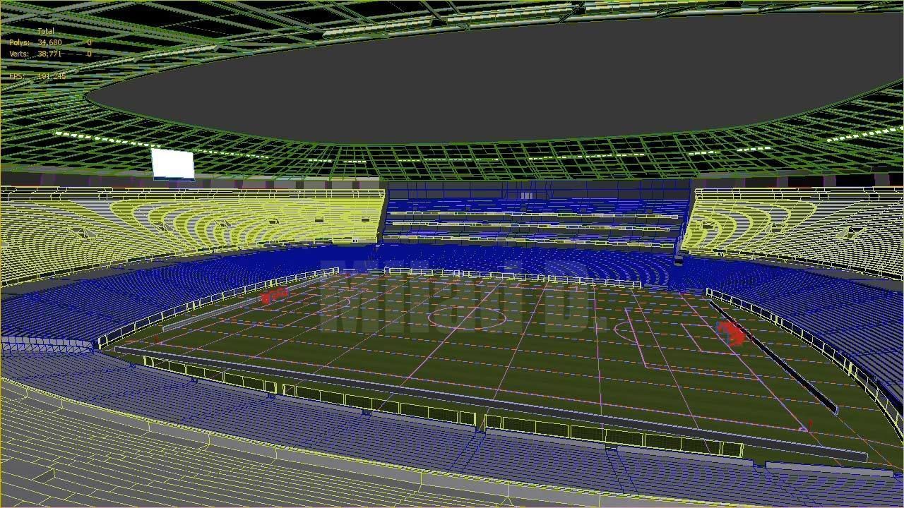 3d model football stadium Low-poly 3D model_27