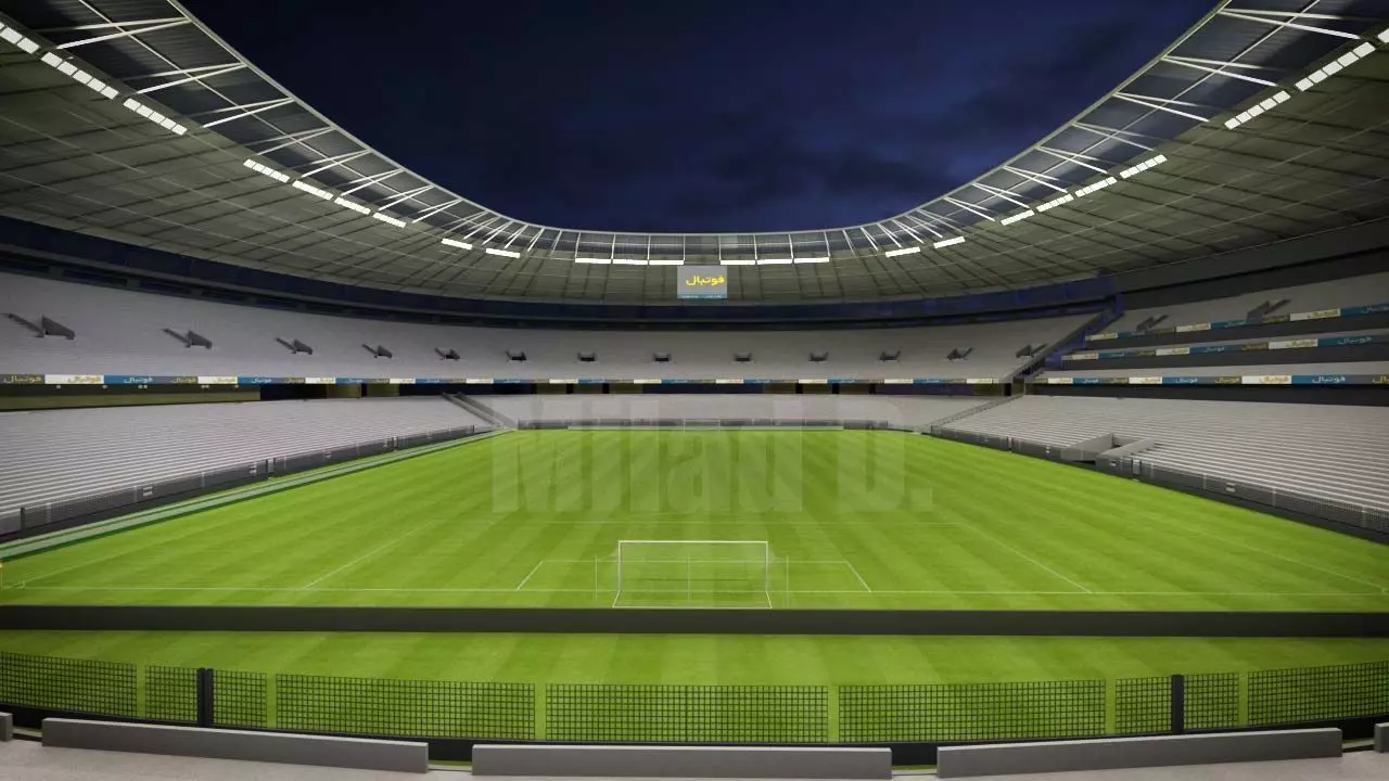 3d model football stadium Low-poly 3D model_0