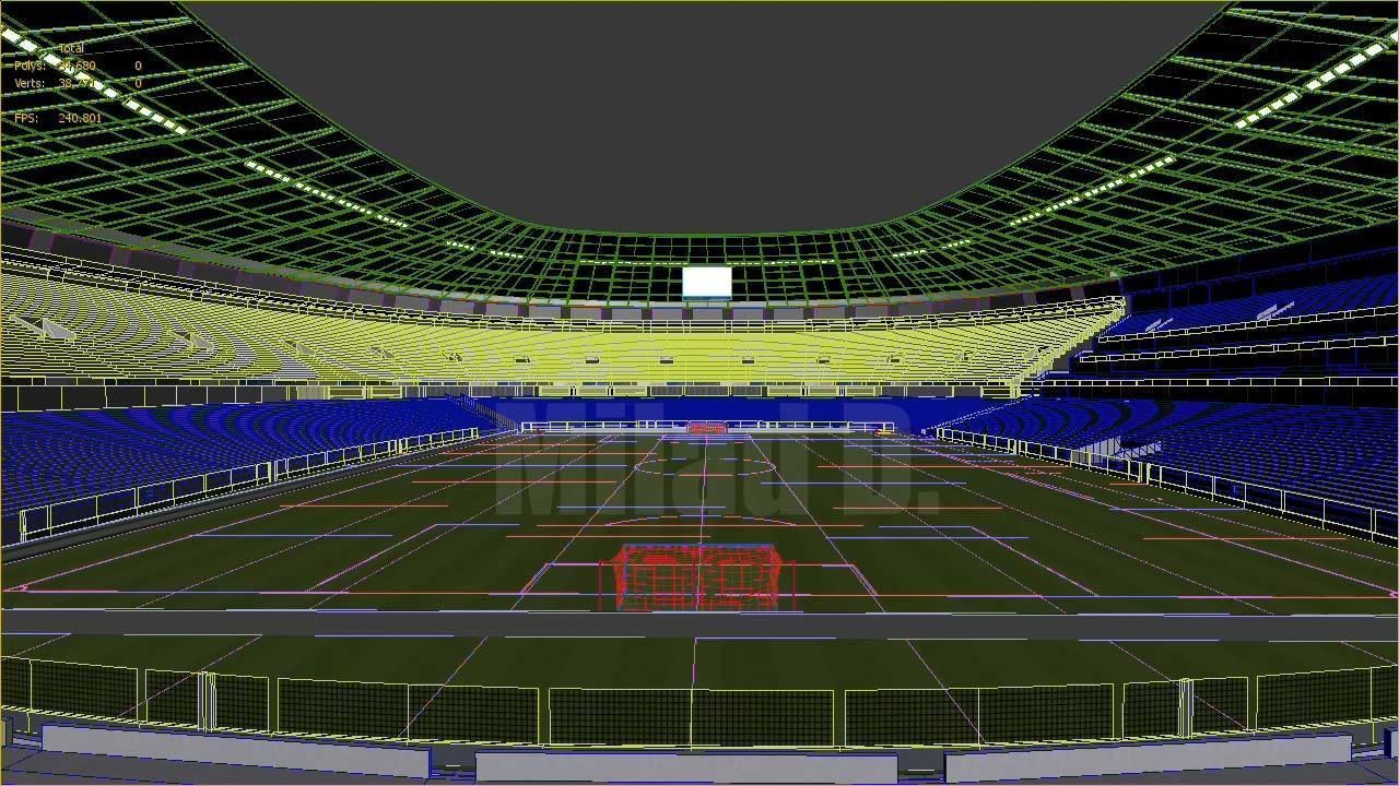 3d model football stadium Low-poly 3D model_21