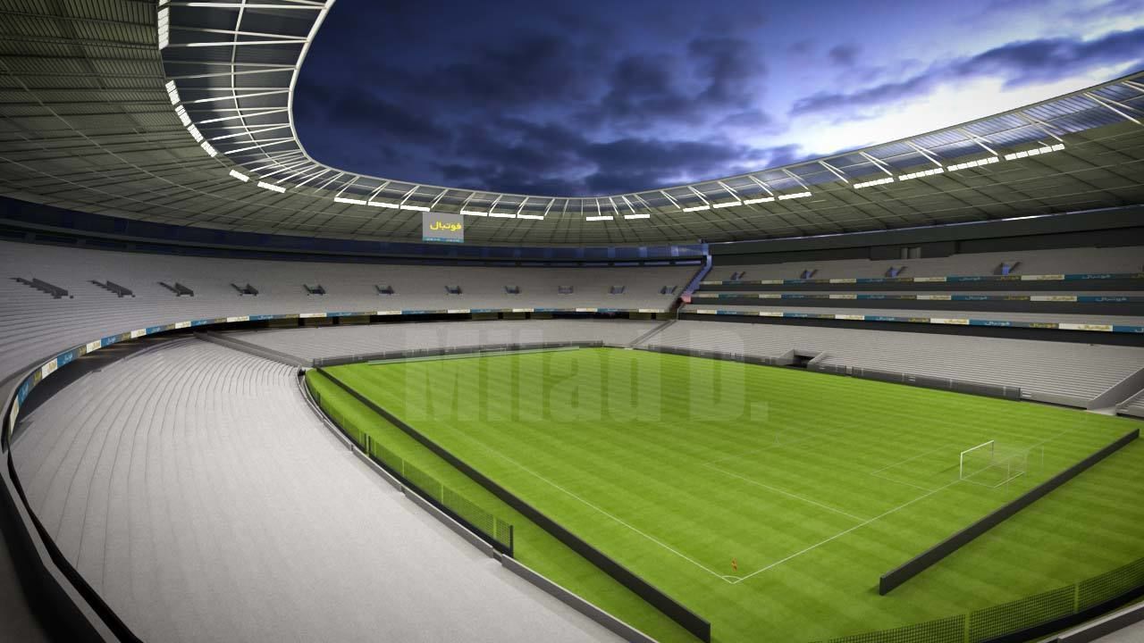 3d model football stadium Low-poly 3D model_2