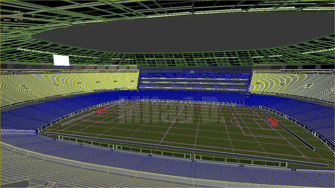 3d model football stadium Low-poly 3D model_28