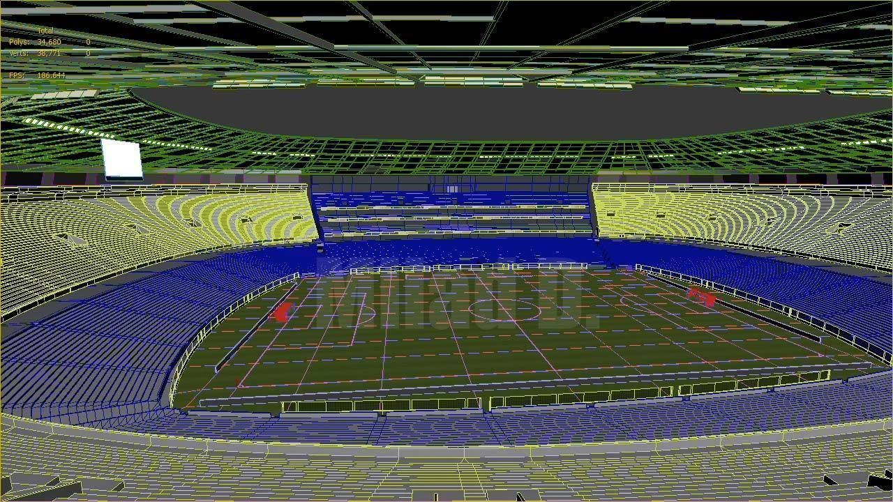 3d model football stadium Low-poly 3D model_30