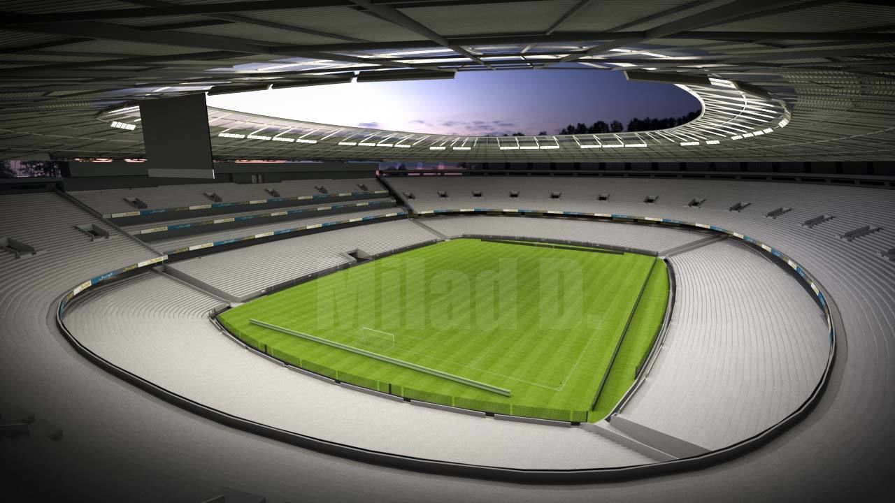 3d model football stadium Low-poly 3D model_13