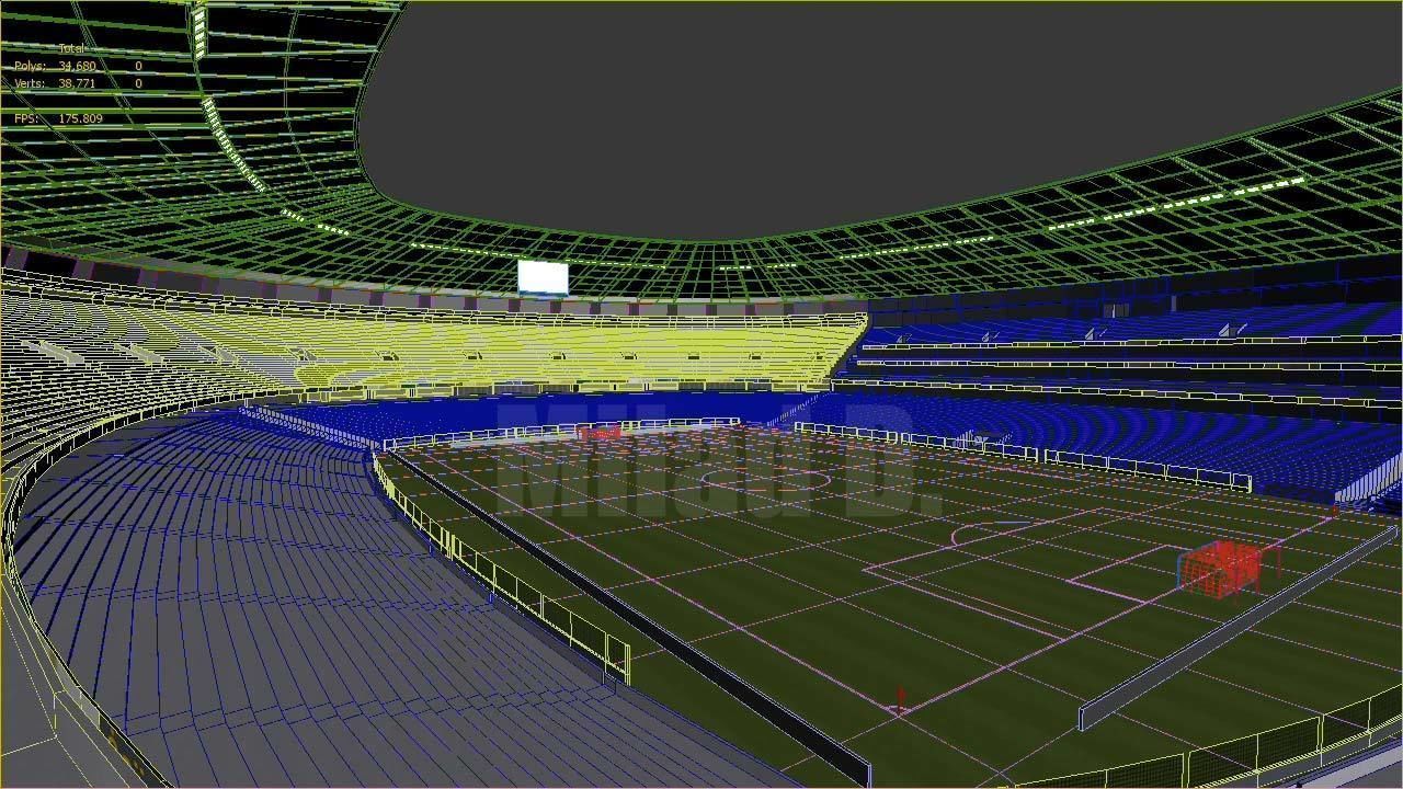 3d model football stadium Low-poly 3D model_23