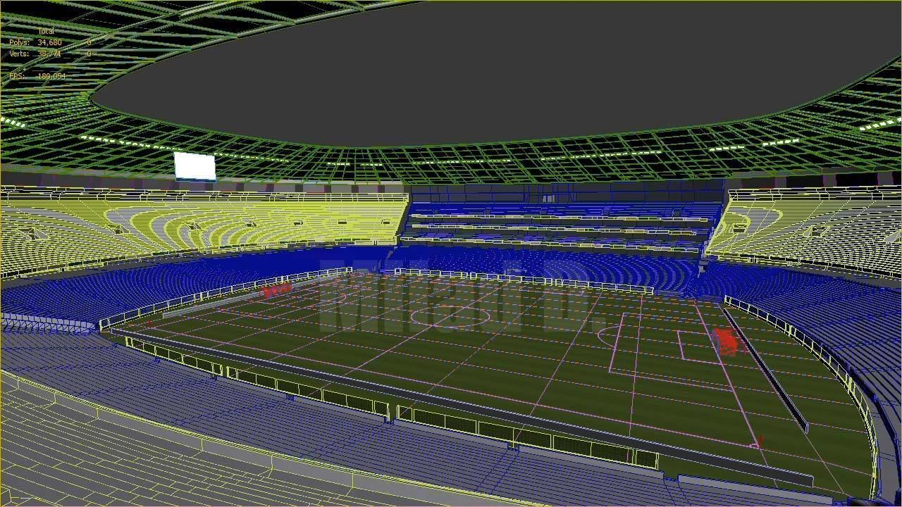 3d model football stadium Low-poly 3D model_25