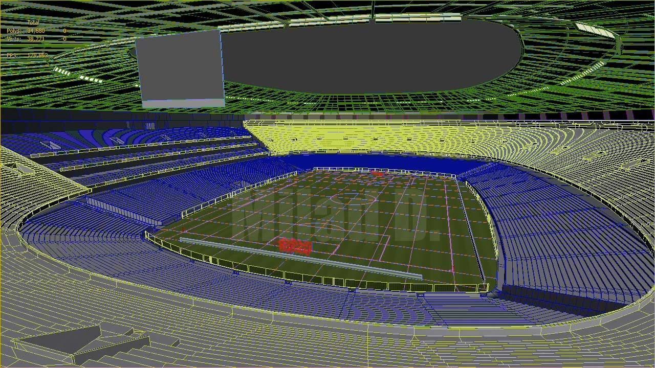 3d model football stadium Low-poly 3D model_35