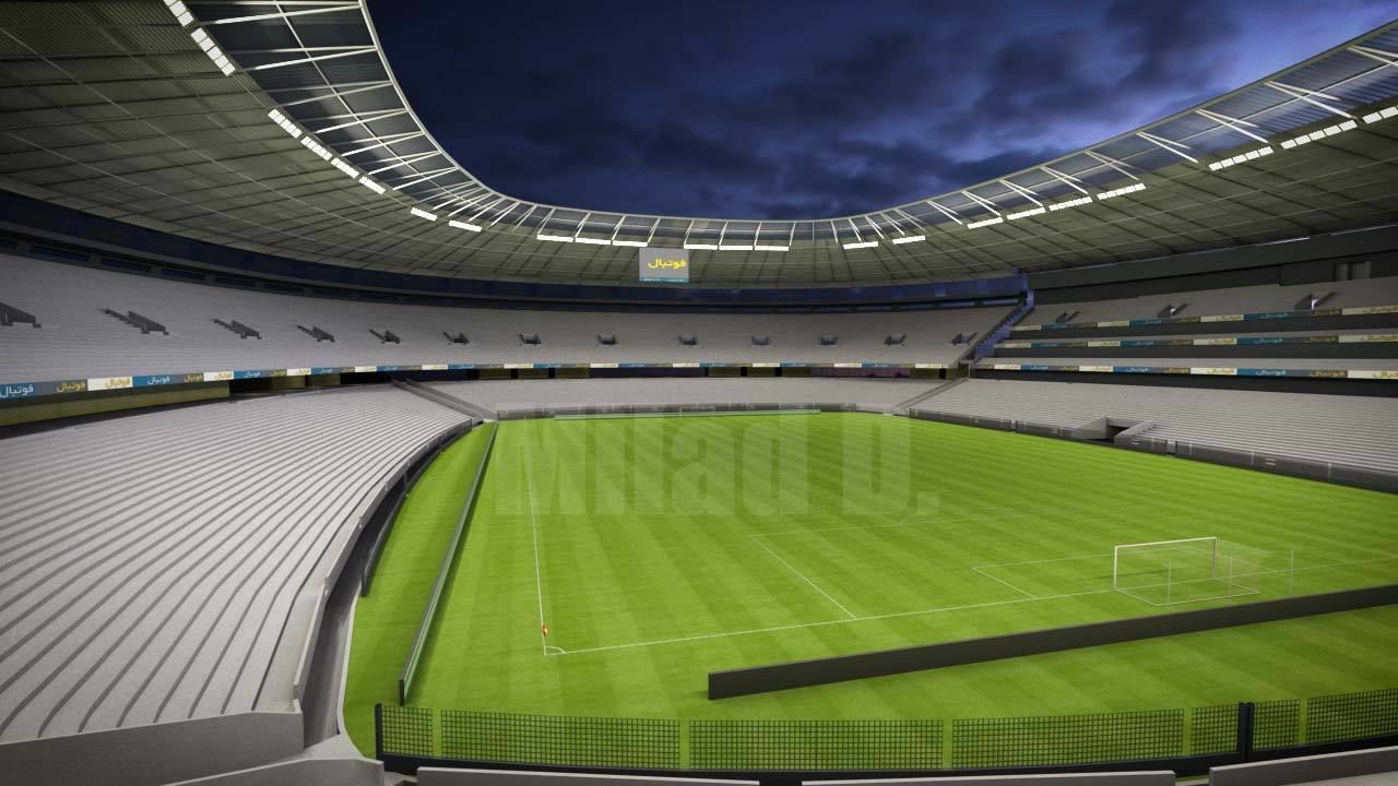 3d model football stadium Low-poly 3D model_1